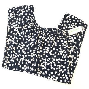 Liz Claiborne Navy Blue Floral Wide Leg Pants NWT